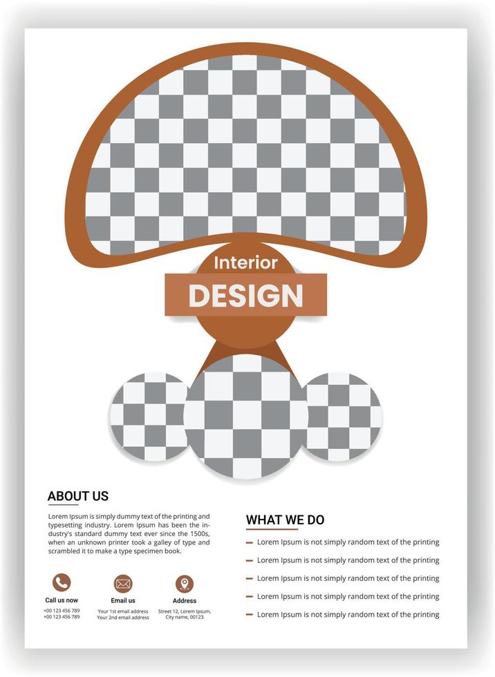 diseño de volante corporativo para diseño de interiores. plantilla de diseño de volante. vector