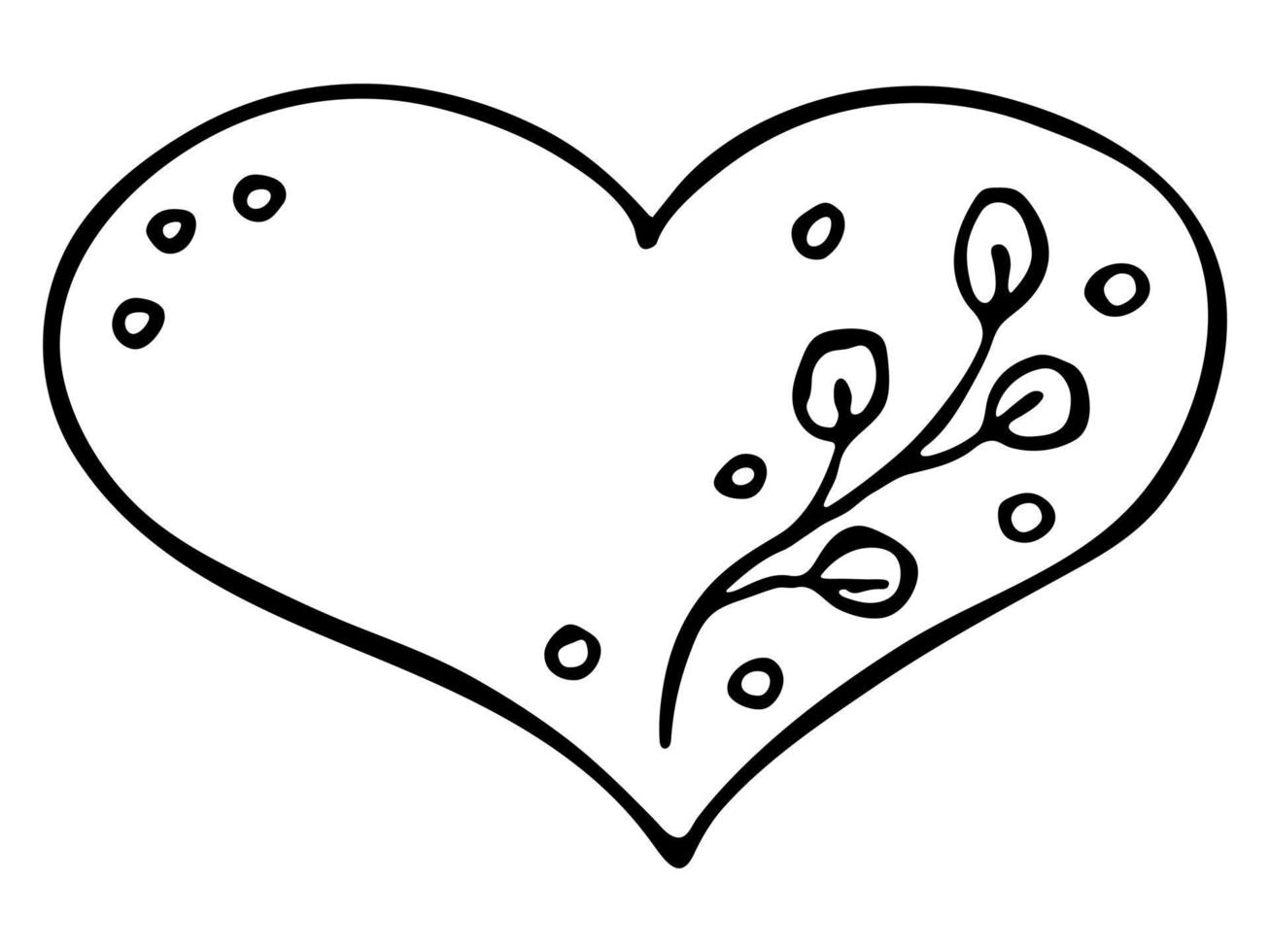 Simple hand drawn heart illustration. Cute valentine's day heart doodle. Love clipart vector