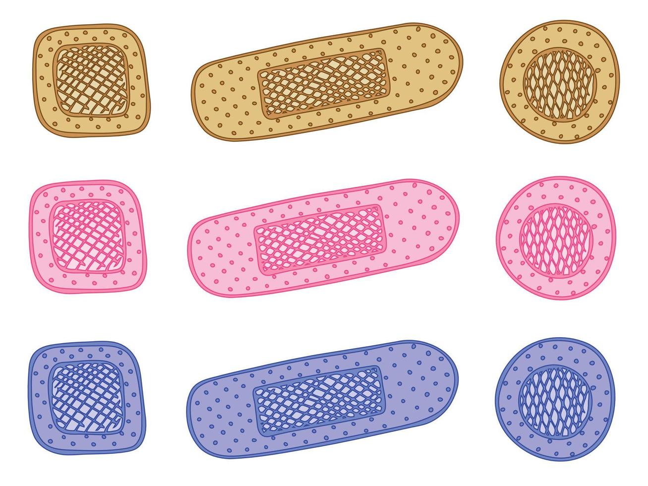 Adhesive bandage as medical first aid concept. Hand drawn medical clipart. For print, web, design, decor, logo. vector
