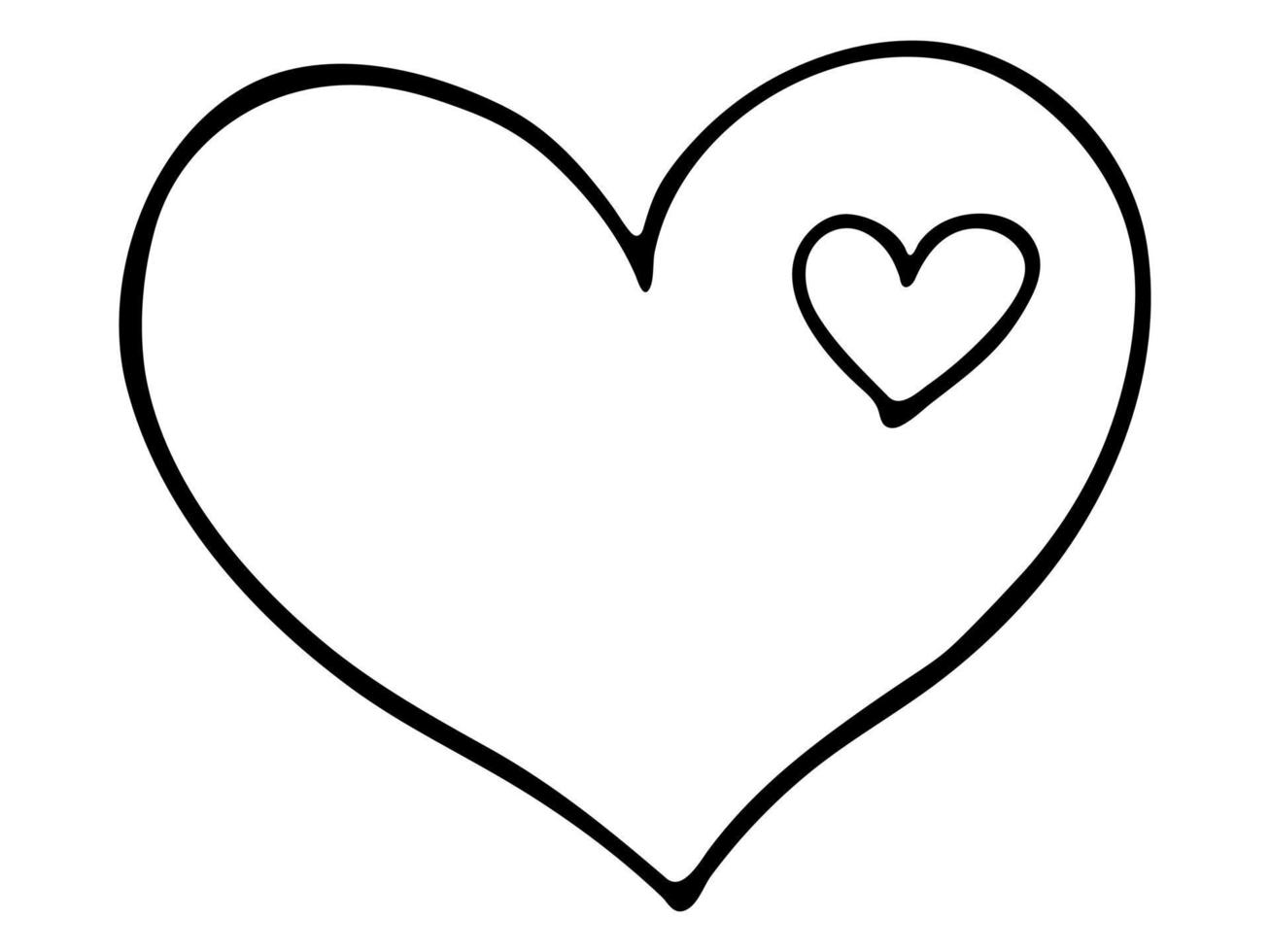 Simple hand drawn heart illustration. Cute valentine's day heart doodle. Love clipart vector