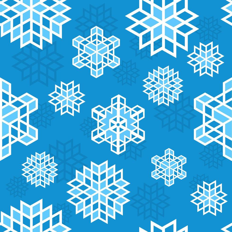 Fondo de colores de patrón de copo de nieve de Navidad. patrón repetitivo sin fisuras. vector