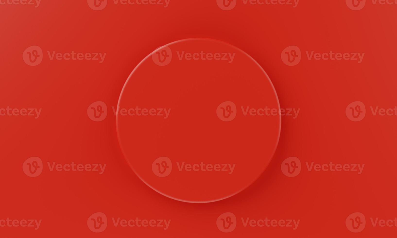 Top view red minimal circular product podium background. Abstract and object concept. 3D illustration rendering photo