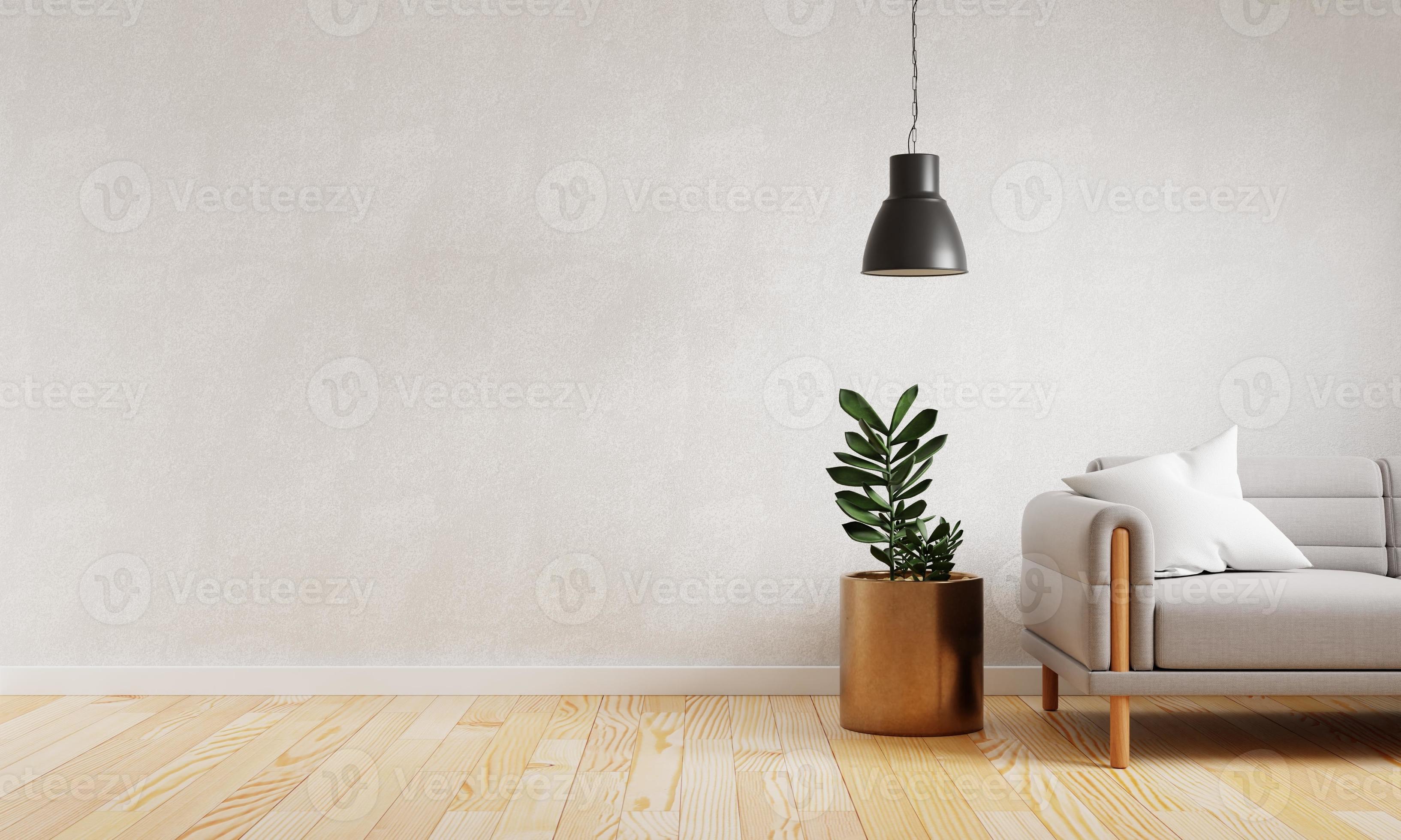 Modern living room at home with copy space wall background. Interior and  Architecture concept. 3D illustration rendering 7440164 Stock Photo at  Vecteezy