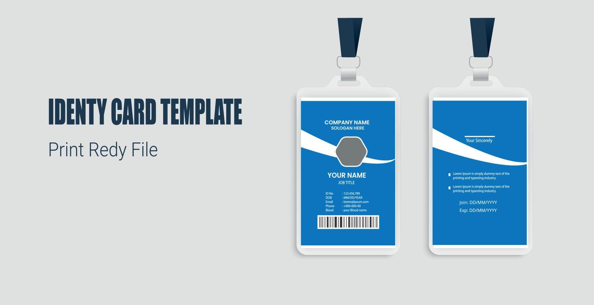Abstract professional id card design templates vector