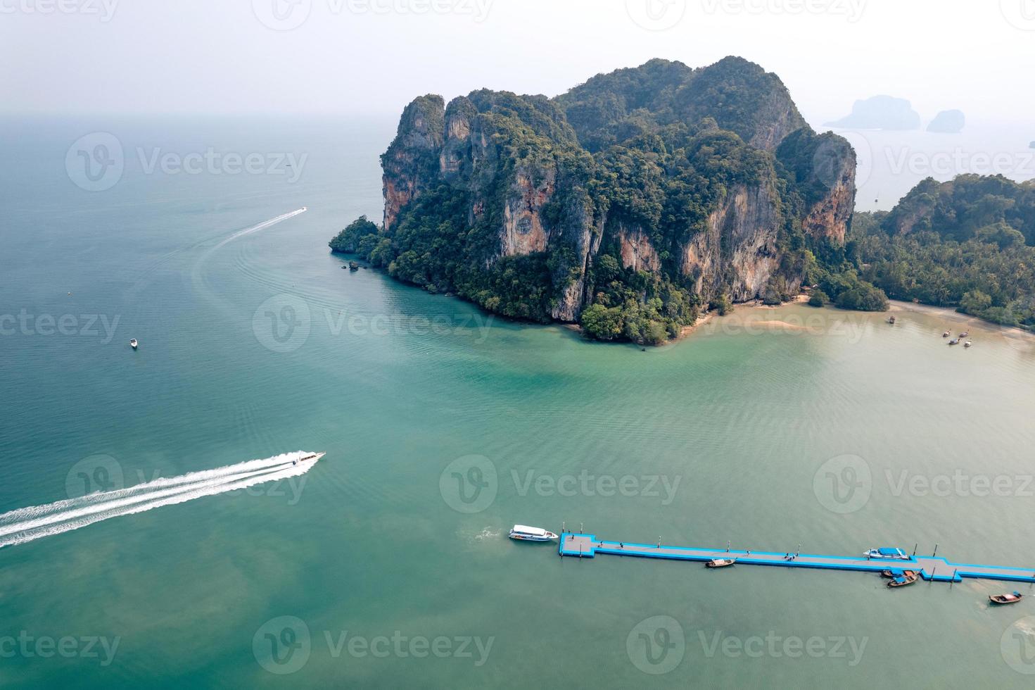 Aerial view of Railay beach in summer day in Krabi, Thailand photo