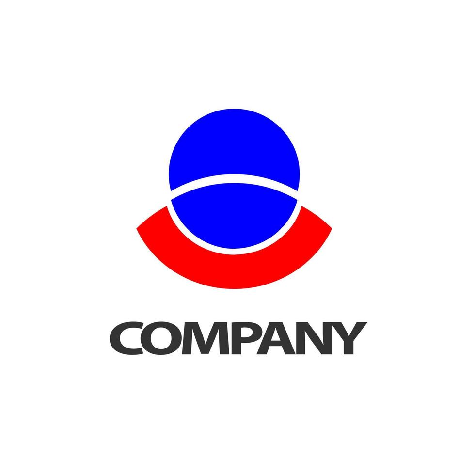 diseño de logotipo de círculo cortado en color rojo vector