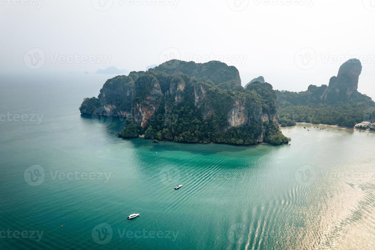 Aerial view of Railay beach in summer day in Krabi, Thailand photo