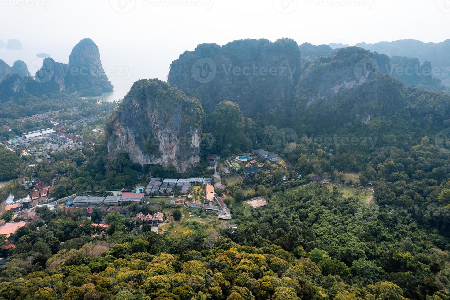 Aerial view of Railay beach in summer day in Krabi, Thailand photo