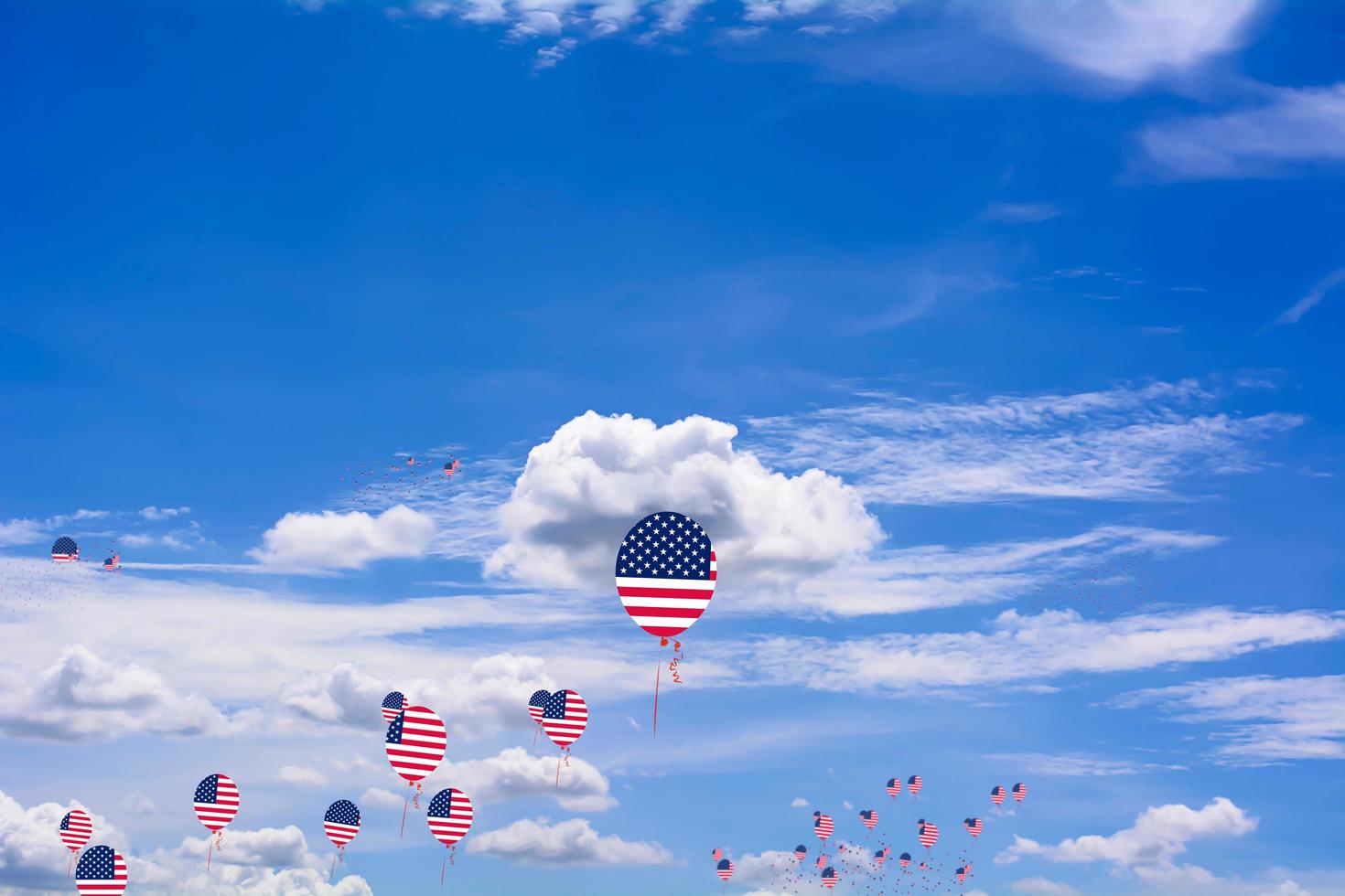 Flag of United States of America on balloon photo