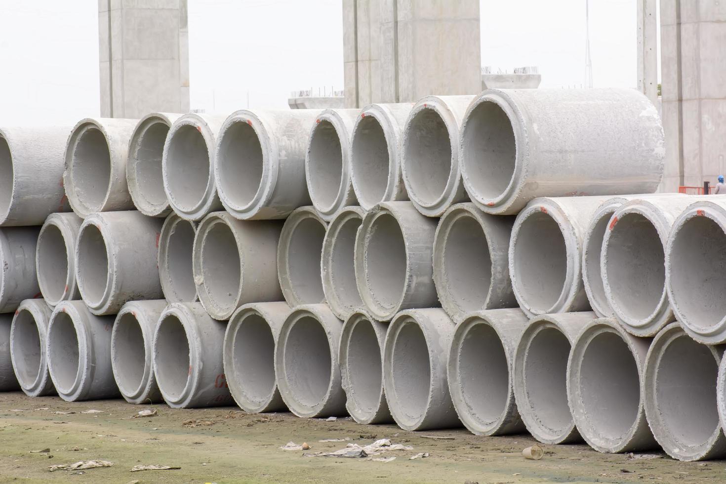 Concrete drainage pipe photo