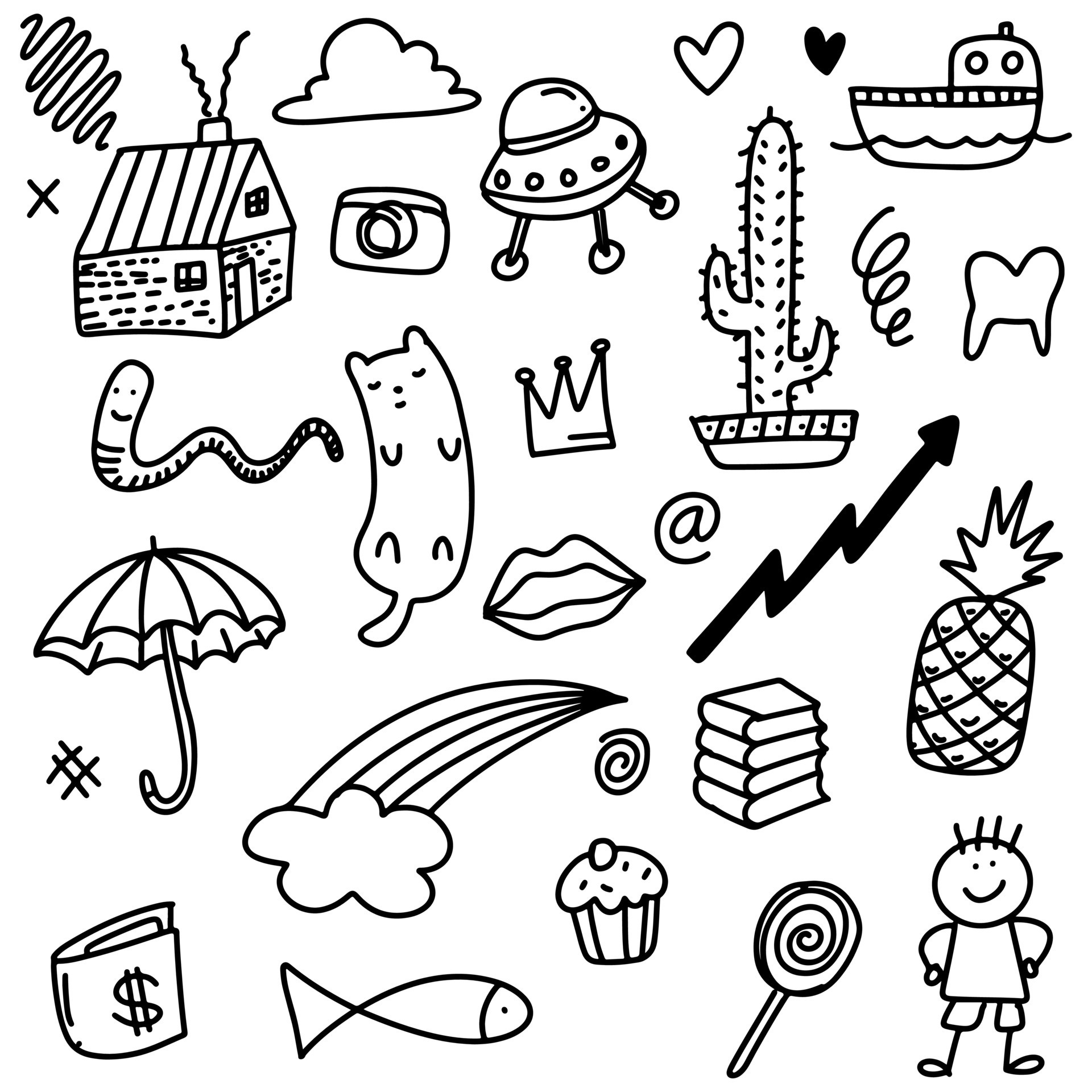 Premium Vector, Doodle, hand drawn sketch books vector set.