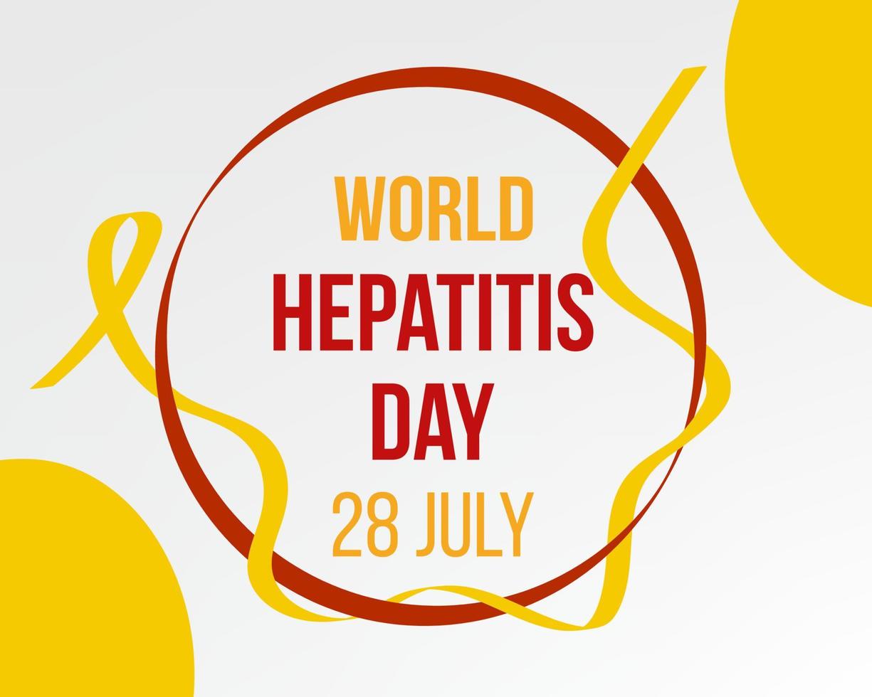 World hepatitis day concept. Banner template with yellow ribbon and text.  Vector illustration.