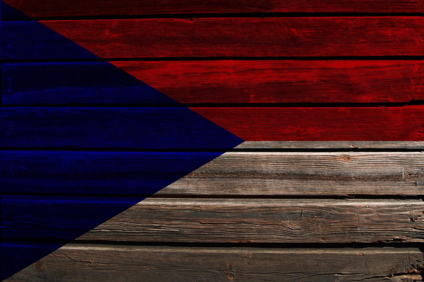 Flag of Czechoslovakia on wood photo