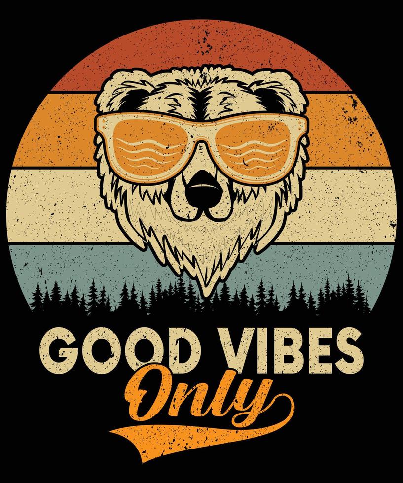 Good Vibes Only, Retro Vintage Summer T Shirt Design vector