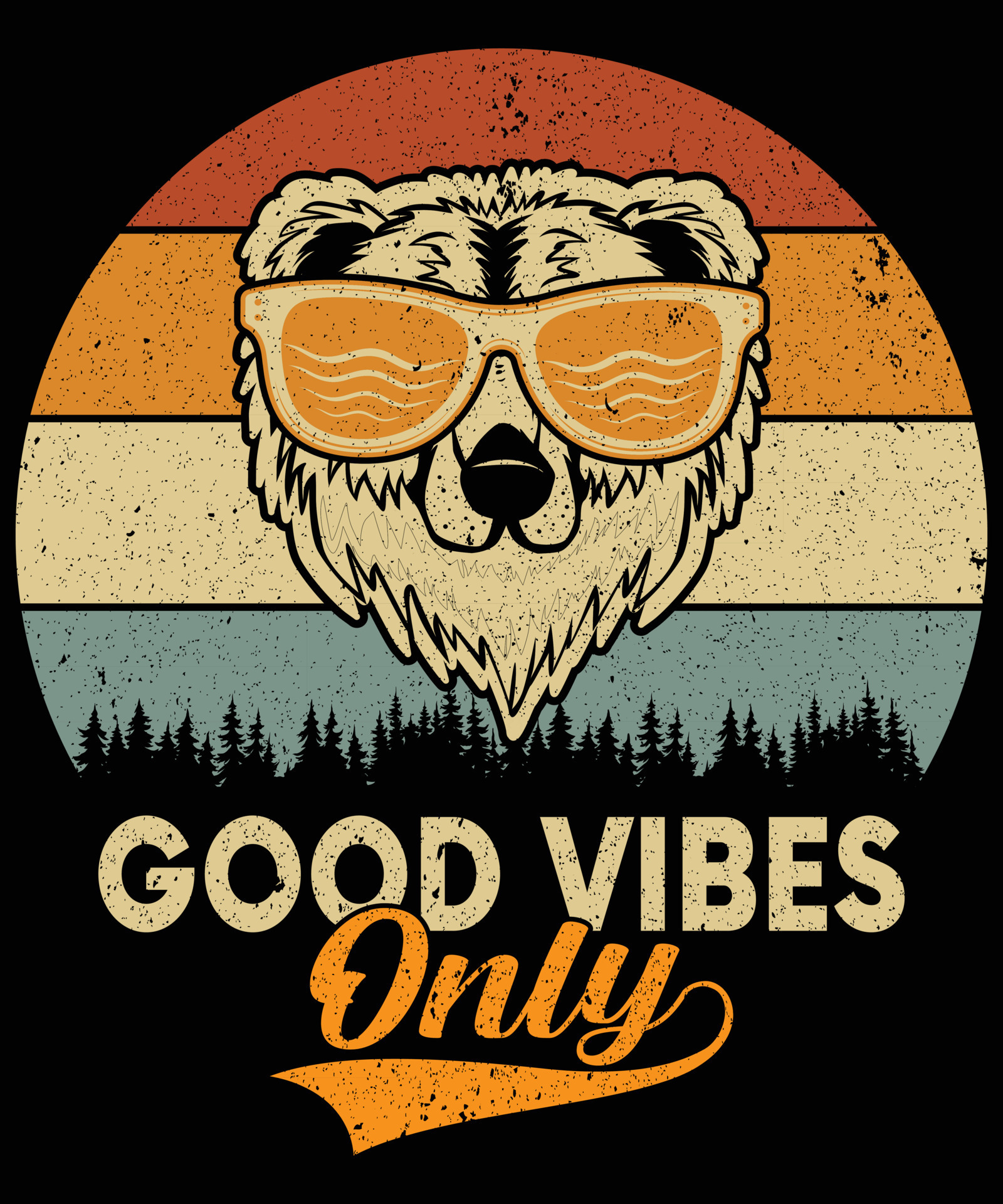 Good Vibes Only, Retro Vintage Summer T Shirt Design 7441734 Vector Art ...