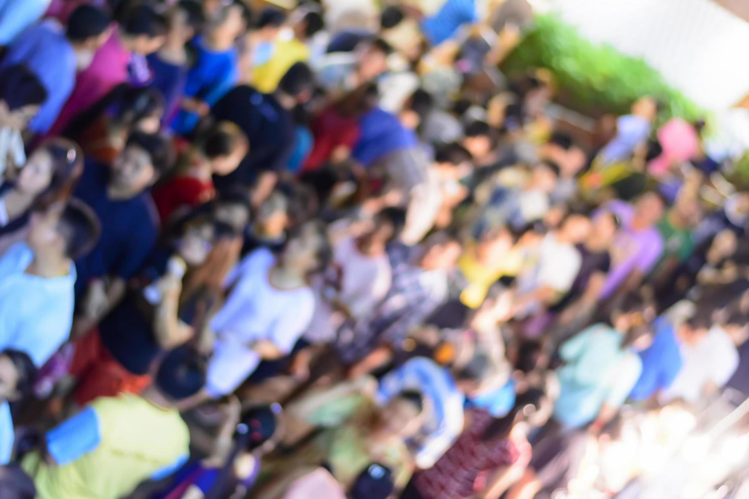 Blur crowd in loy krathong festival photo