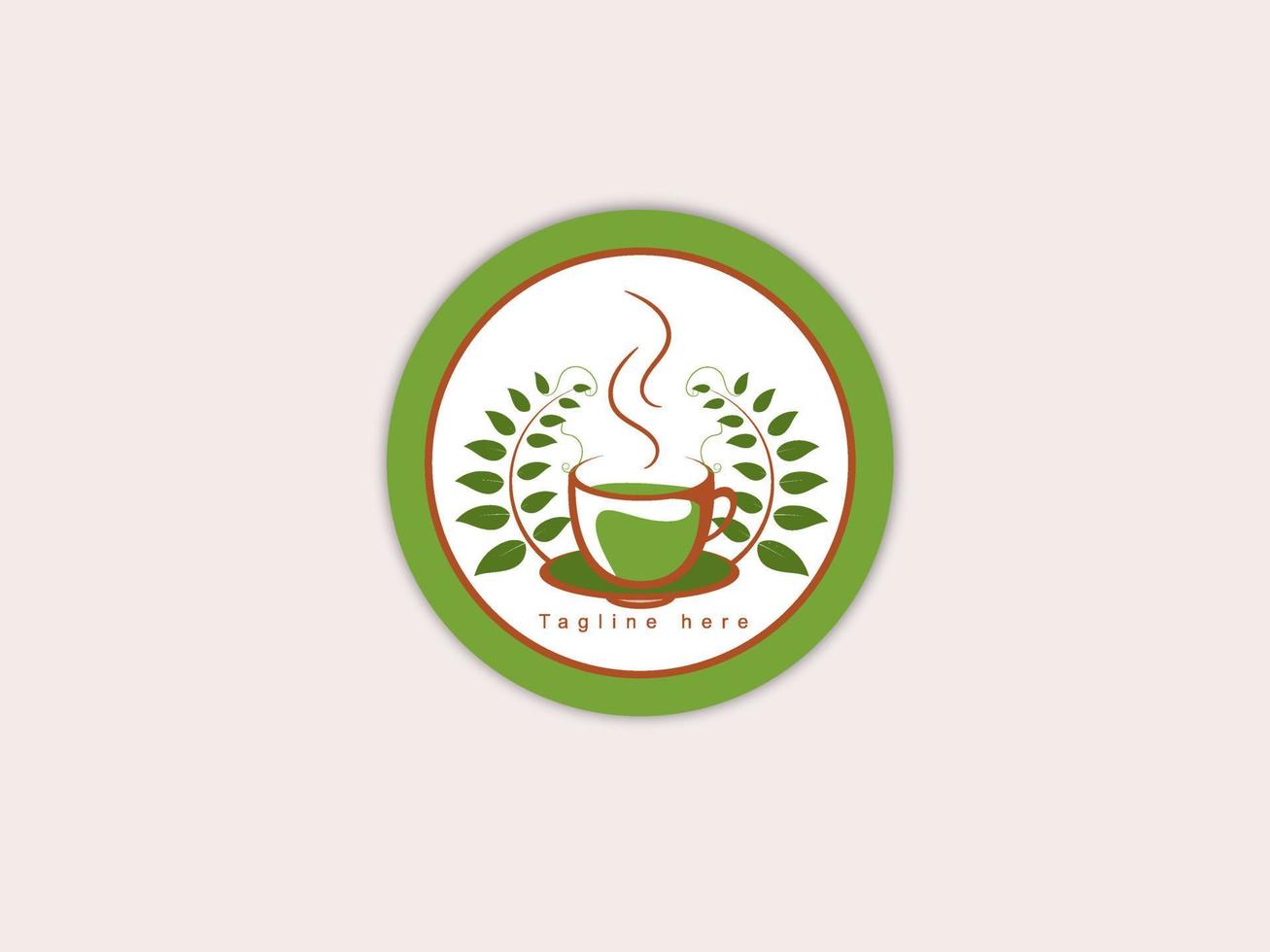 logotipo de té verde con color suave vector