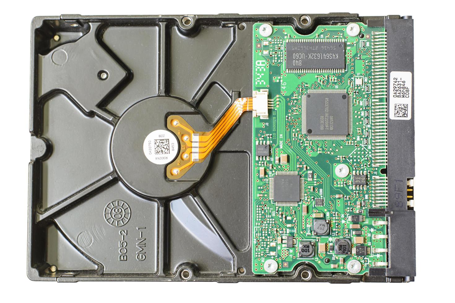The SATA harddisk drive on white background photo