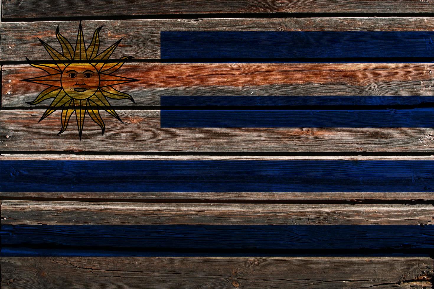bandera de uruguay en madera foto