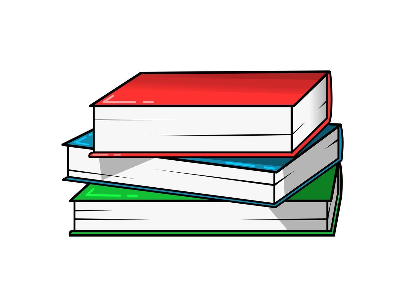 simple illustration with stack of books on isolated background vector