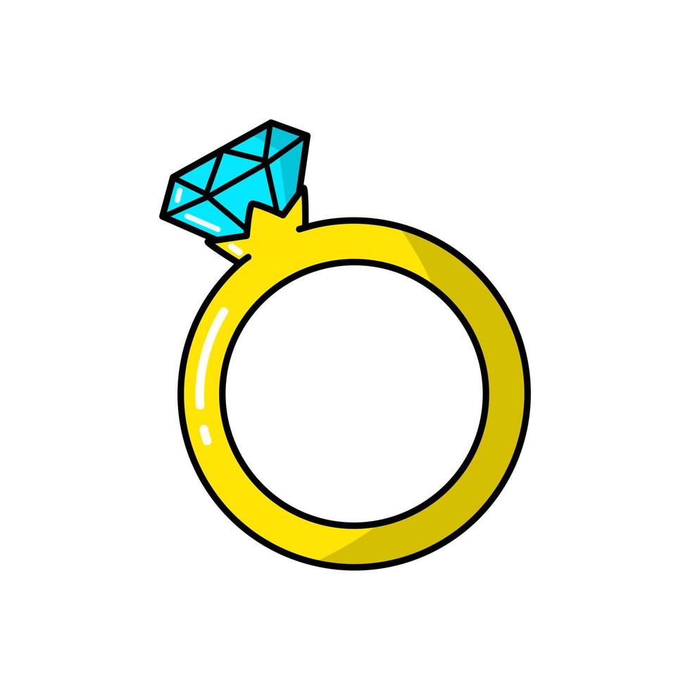 simple illustration with diamond ring shape on isolated background ...