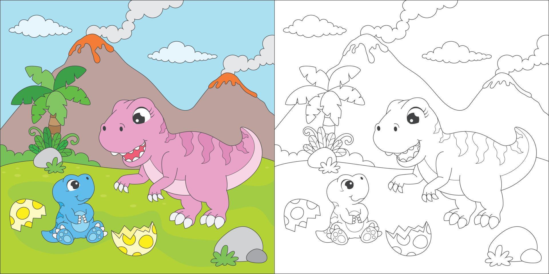 coloring tyrannosaurus rex vector