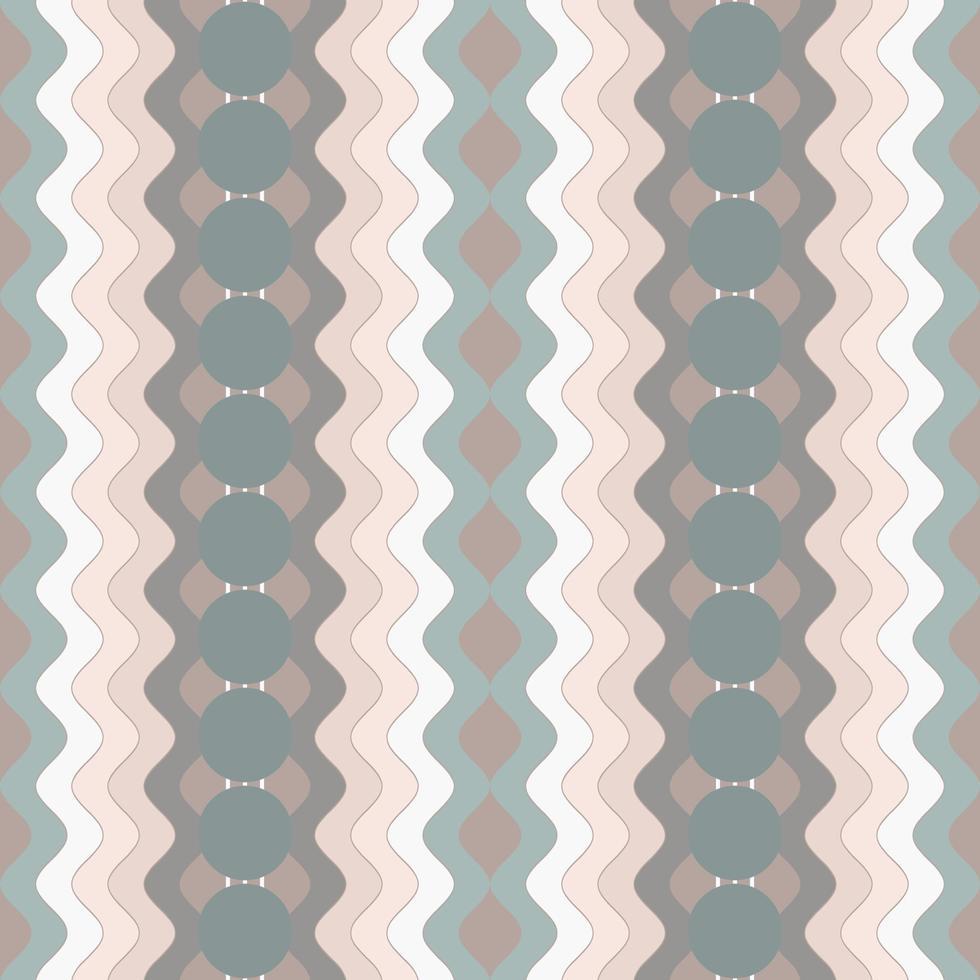 abstract background with waves and circles vintage halftone pastel vector seamless pattern