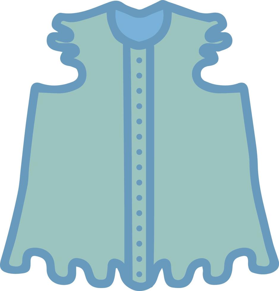 green children's blouse with short sleeves, frills and buttons for a boy or for a girl, freehand vector illustration isolated
