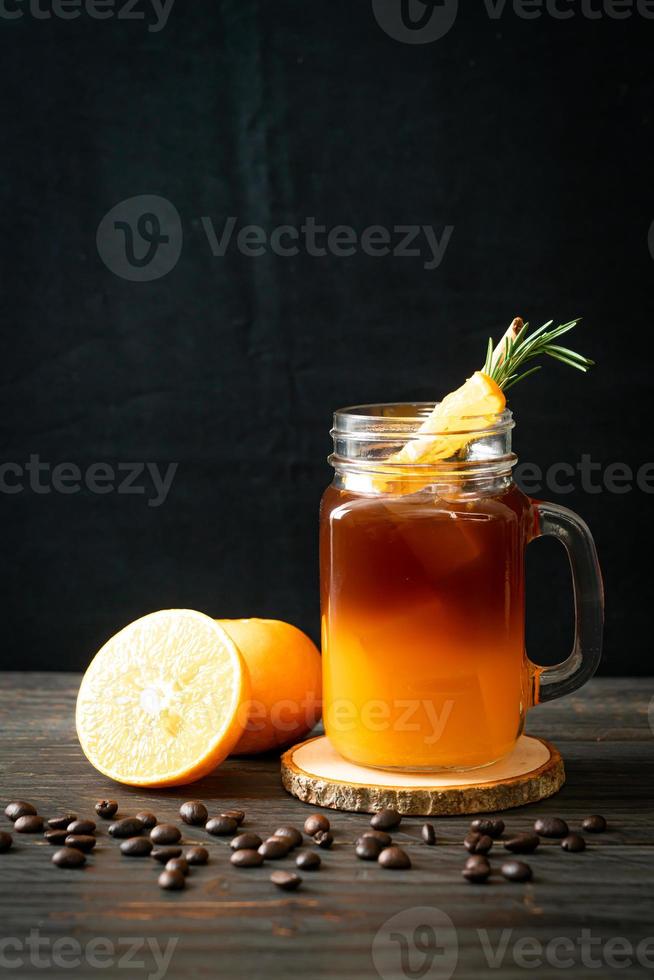 black coffee with orange and lemon juice photo