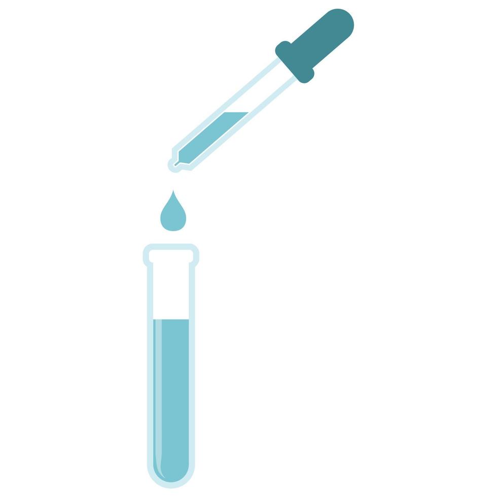 Science Laboratory Equipment. Dropper and Test Tube. vector