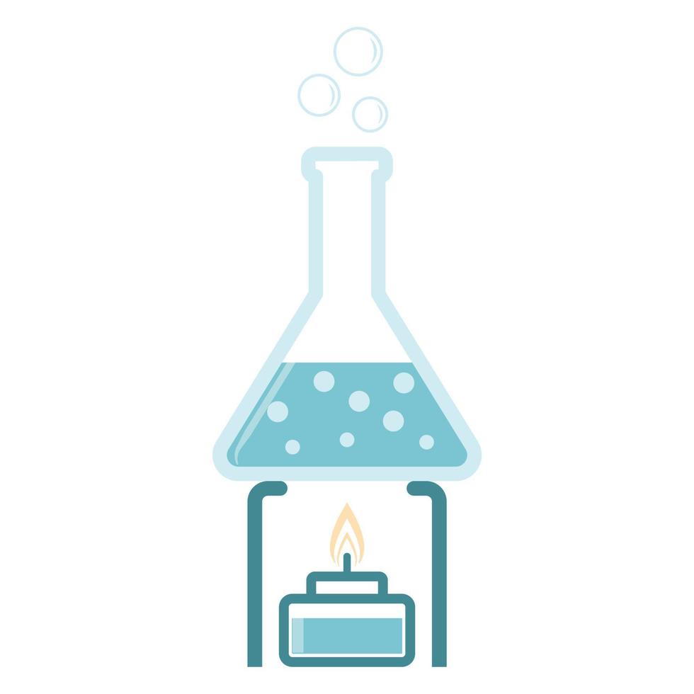 Science Laboratory Equipment. Beaker and Alcohol Burner. vector