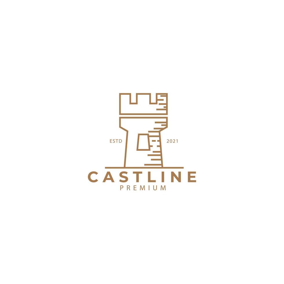 CASTLE KINGDOM HIPSTER LINE LOGO ICON VECTOR SYMBOL ILLUSTRATION MODERN DESIGN