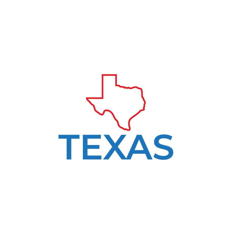 diseño de ilustración de símbolo de icono de vector de línea de logotipo de mapa de texas