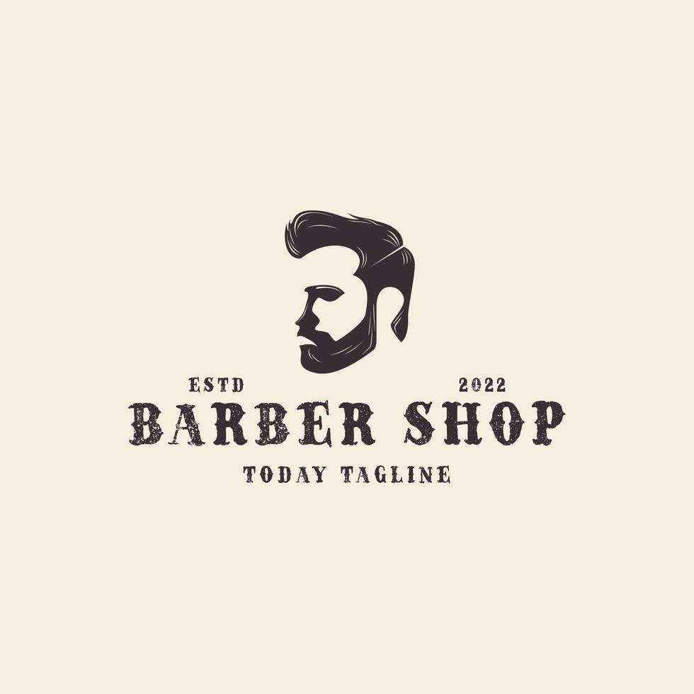 barber shop man vintage logo design vector icon illustration graphic creative idea