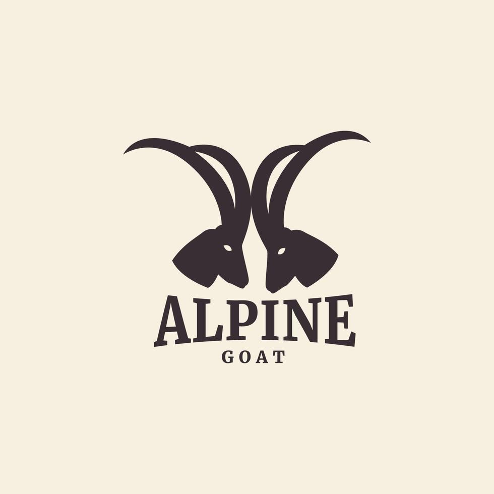 mountain goat  alpine mountains  goat head  logo design vector icon illustration graphic creative idea