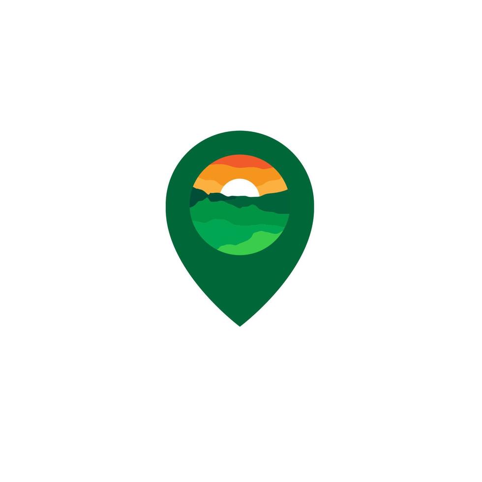 LANDSCAPE LOCATION LOGO MINIMALIST MODERN SYMBOL VECTOR ICON ILLUSTRATION DESIGN