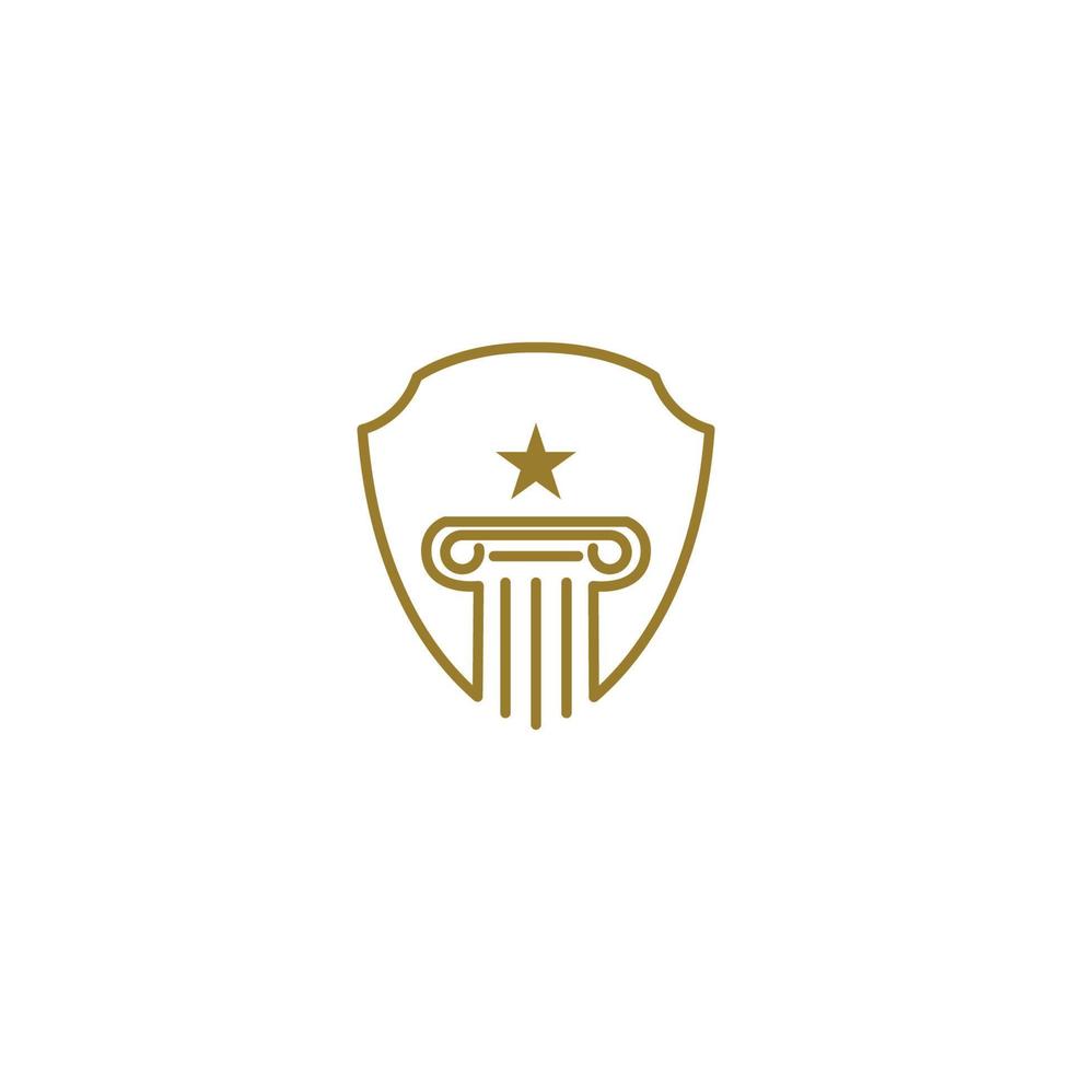 LAW FIRM SHIELD LOGO VECTOR ICON SYMBOL ILLUSTRATION MODERN DESIGN