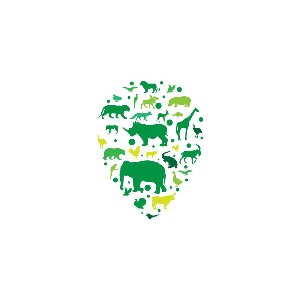 animal zoo abstract location logo vector symbol icon illustration design