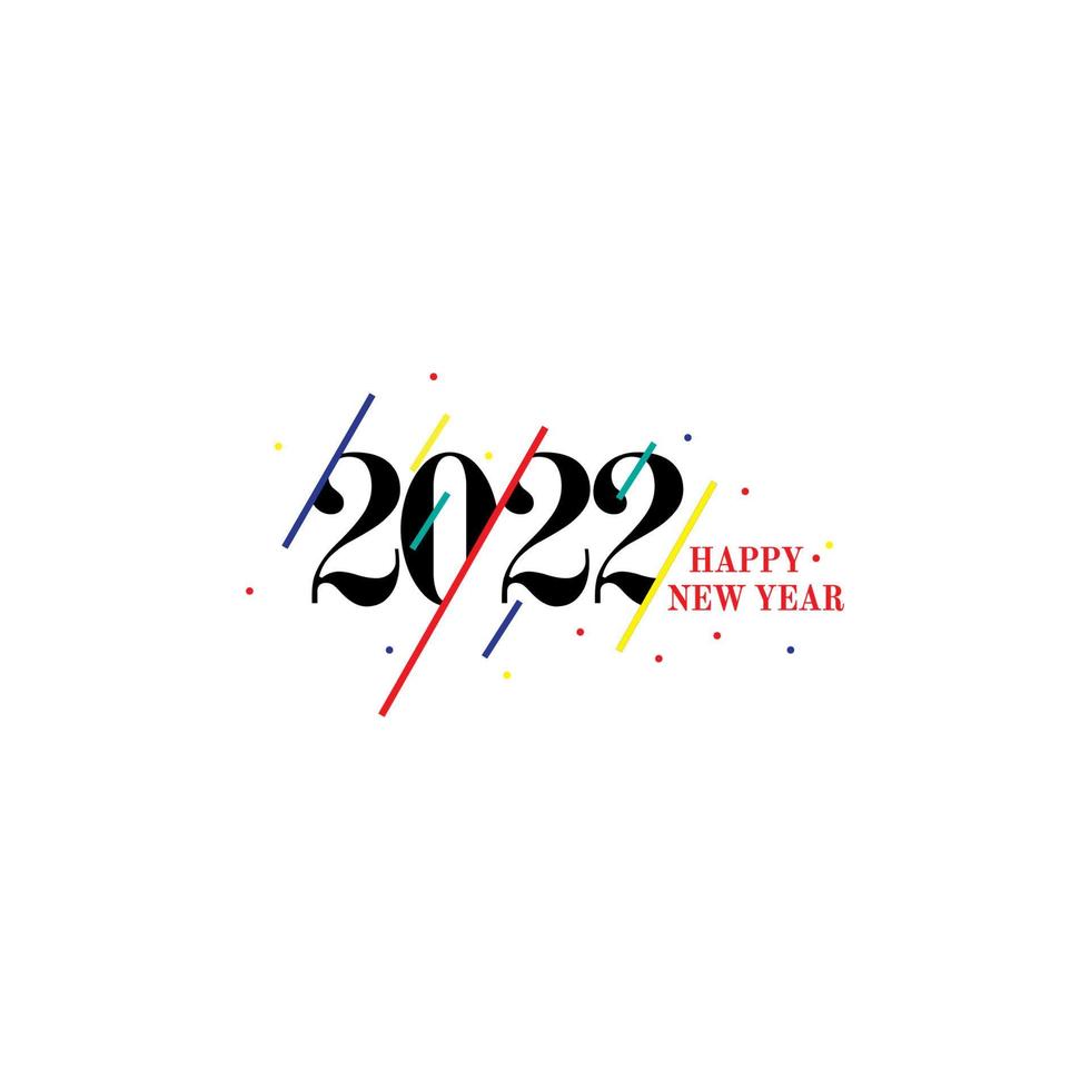 2022 Happy New Year logo design 2022 number text design template 2022 Happy New Year typographic symbols Vector illustration with background.