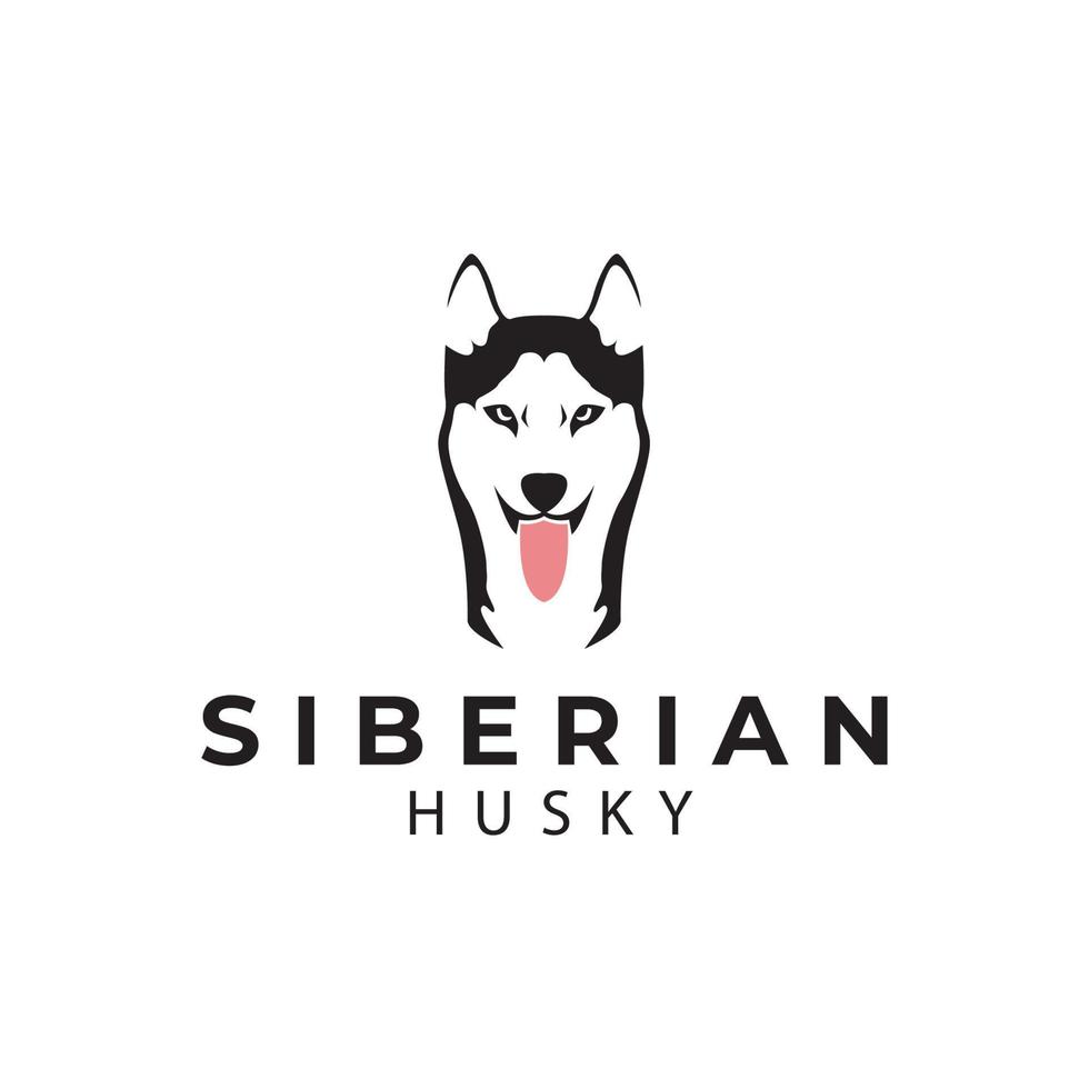 diseño de logotipo de perro husky siberiano vector icono ilustración gráfica idea creativa