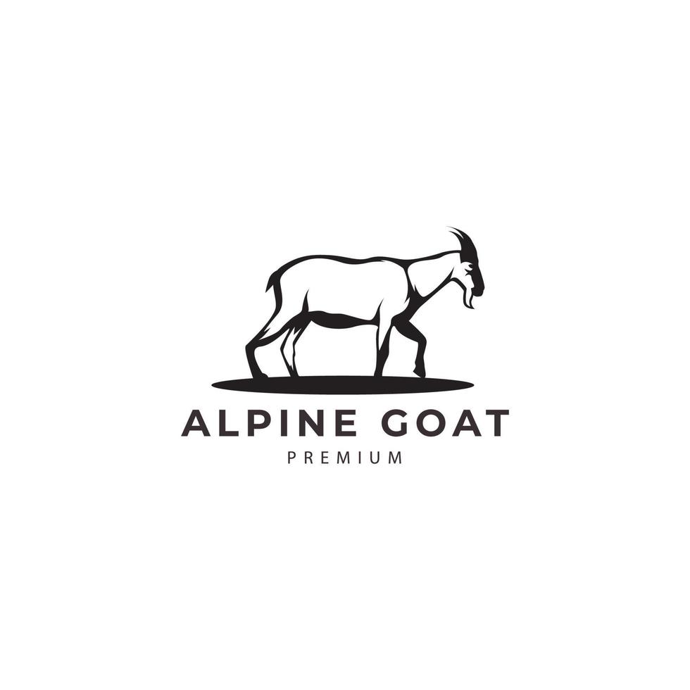 mountain goat  alpine  goat head  logo design vector icon illustration graphic creative idea