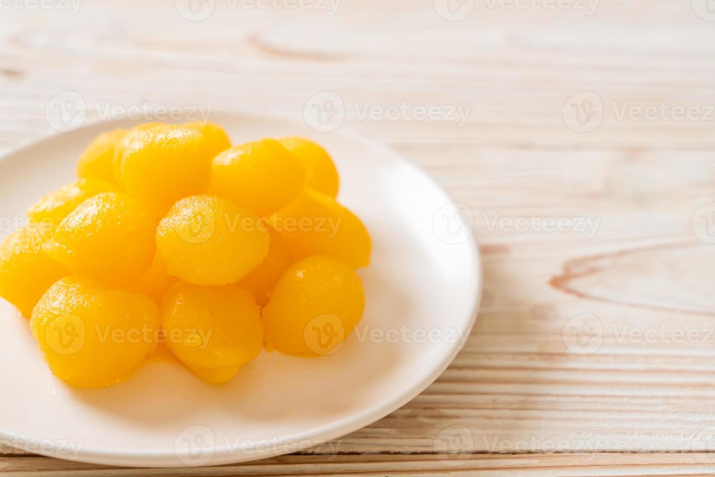 Sweet gold egg yolk drop photo