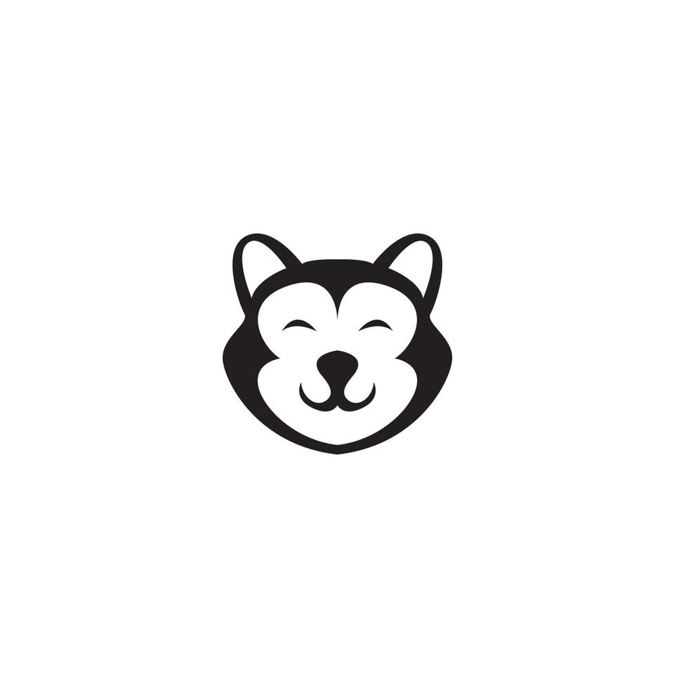 siberian husky dog silluette logotipo icono símbolo vector ilustración diseño