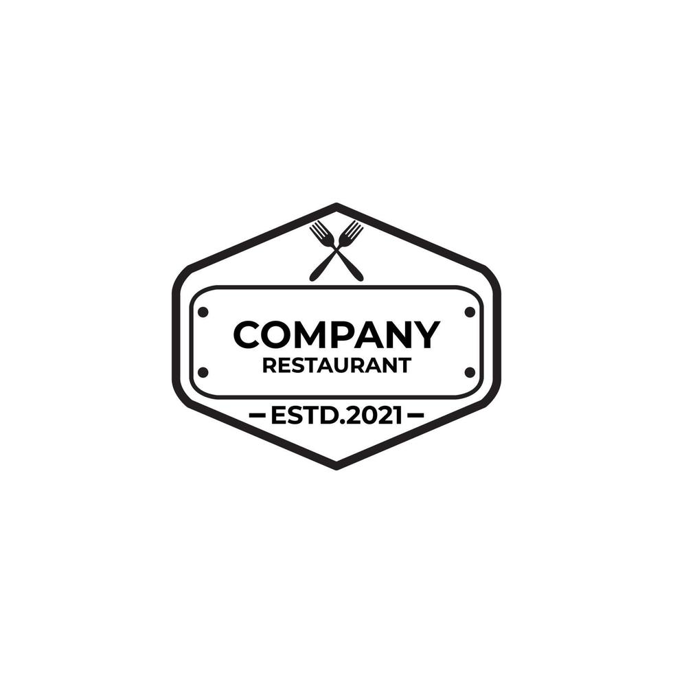 RESTAURANT FOOD FORK LOGO CLASSIC VECTOR ICON VINTAGE MINIMALIST ILLUSTRATION DESIGN