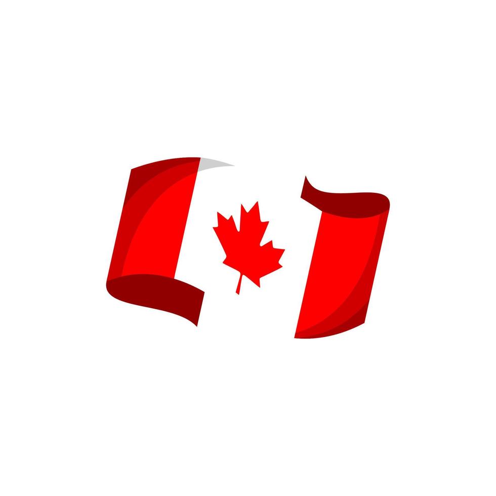 diseño de logotipo de ilustración de icono de fondo de vector de bandera nacional de canadá