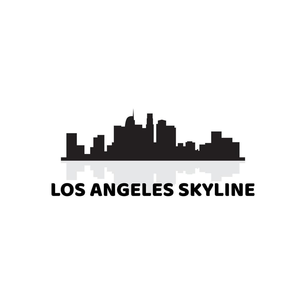 diseño de ilustración de símbolo de icono de vector de logotipo de silueta de horizonte de los angeles