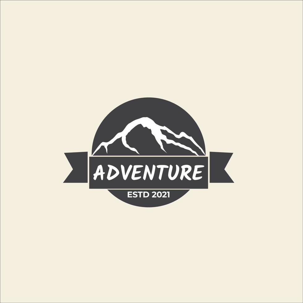 MOUNTAINS LANDSCAPE CLASSIC VINTAGE RETRO LABEL LOGO SYMBOL VECTOR ICON ILUTRATION DESIGN