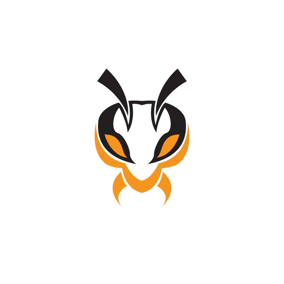 cabeza de abeja enojado logo vector icono símbolo ilustración diseño moderno