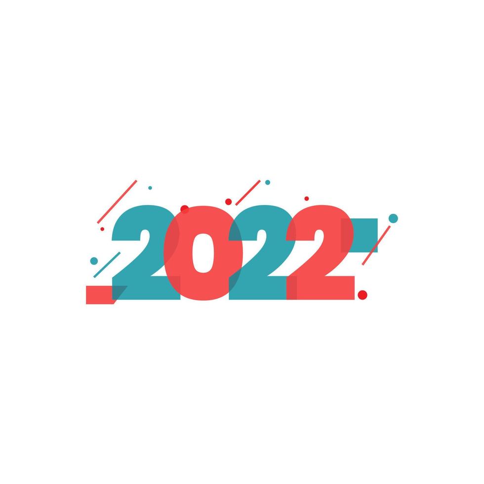 happy new year 2022 typography logo vector illustration background text design