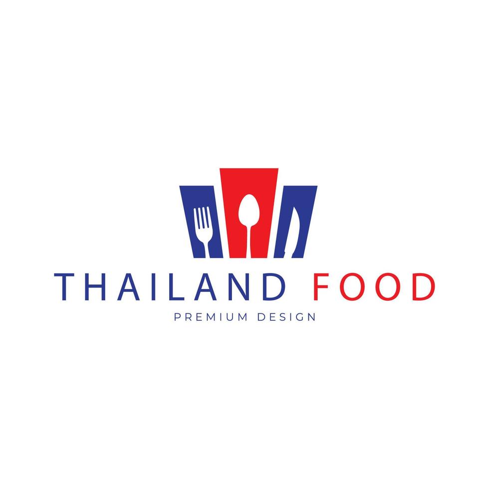 plantilla de diseño de ilustración de icono de símbolo de vector de logotipo tradicional de restaurante de comida de tailandia